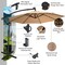 Outdoor 10 ft Offset Umbrella with Solar LED & 360° Swivel – No Base